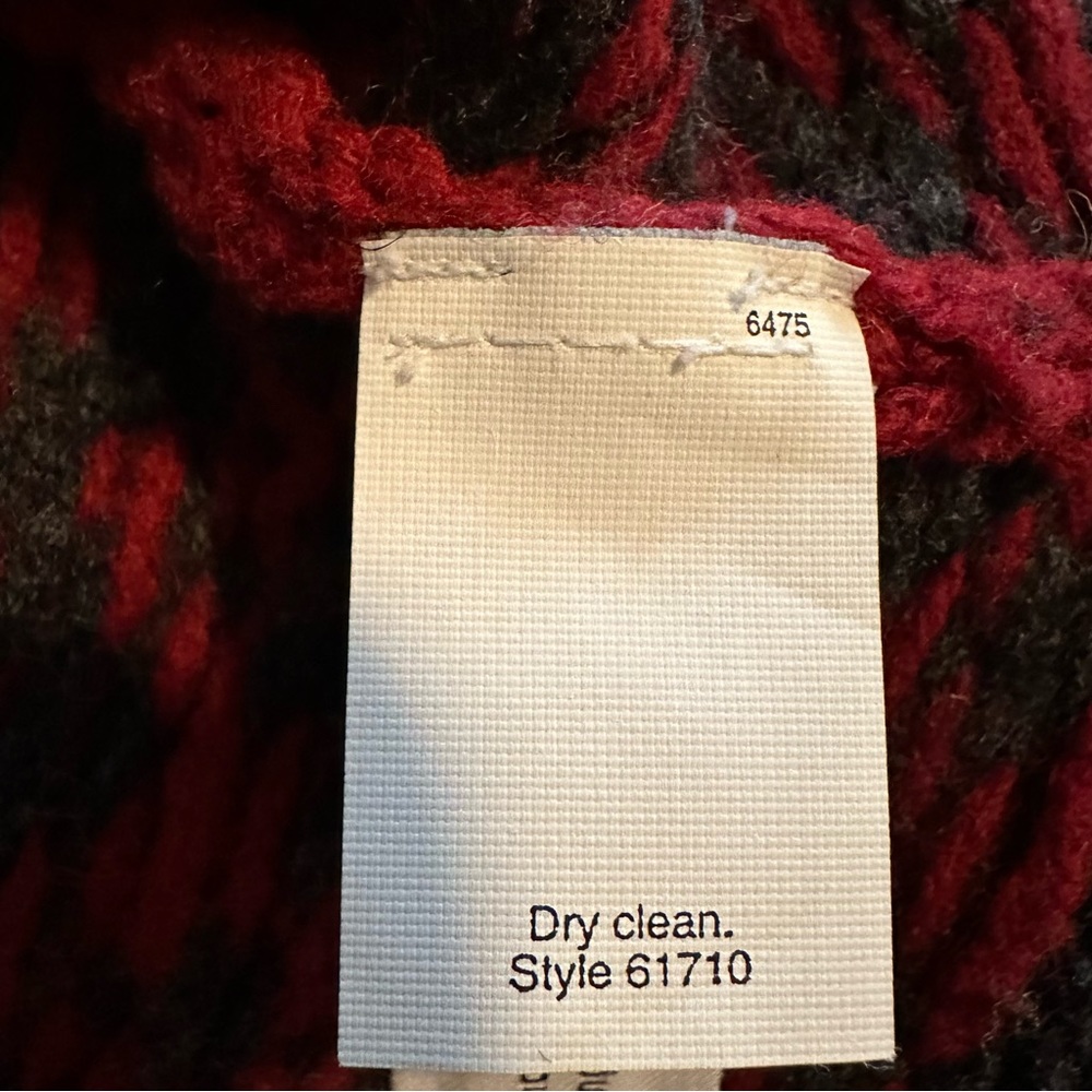 J. Crew Gray Red Fair Isle Lambswool 1/4 Zip Pullover Sweater - Picture 12 of 14
